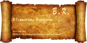 Blumenau Kadosa névjegykártya